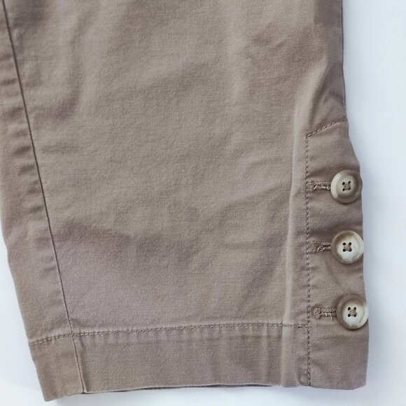 Loft Outlet pants original crop flat front casual / business casual tan size 10 - Picture 9 of 12